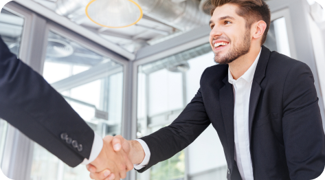 Handshake of two people.